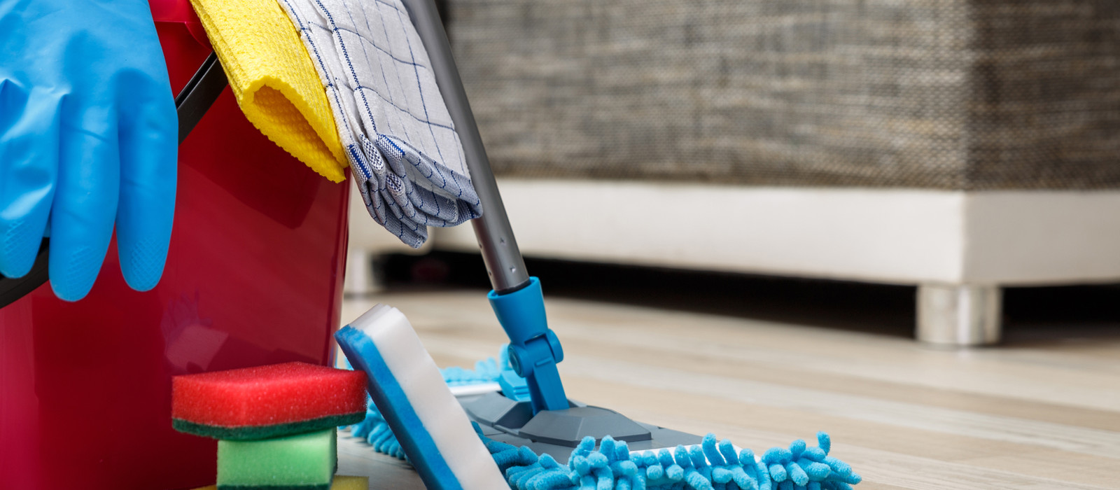 Professional cleaning supplies used by the Zulin Cleaning team